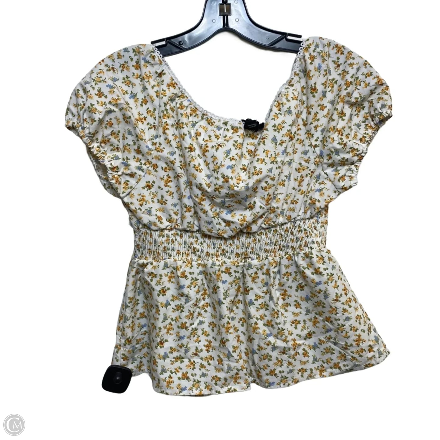 Top Short Sleeve By Arden B In Orange & White, Size: M