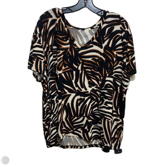 Top Short Sleeve By Nine West In Black & Brown, Size: Xxl