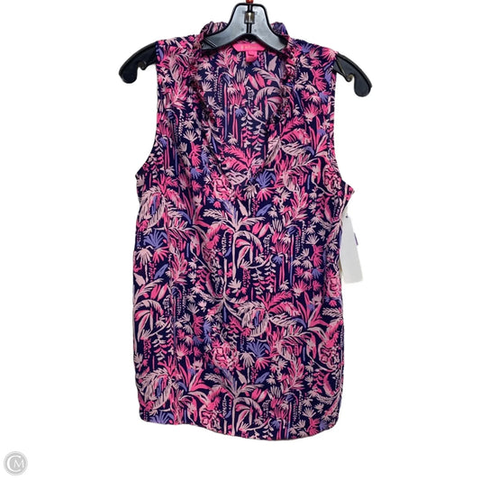 Top Sleeveless Designer By Lilly Pulitzer In Blue & Pink, Size: M