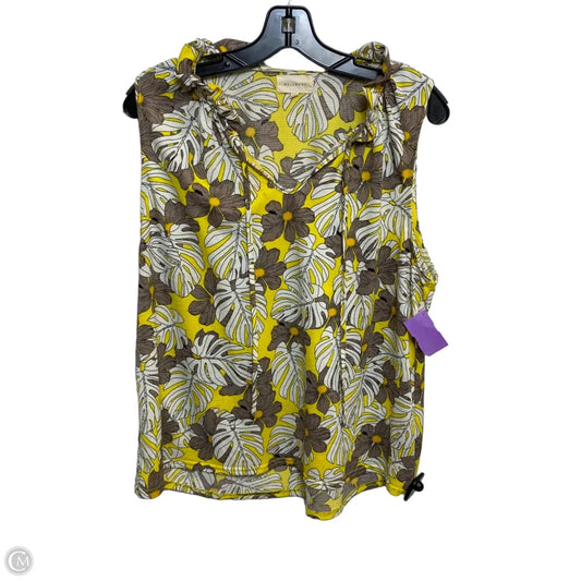 Top Sleeveless By Melloday In Grey & Yellow, Size: L