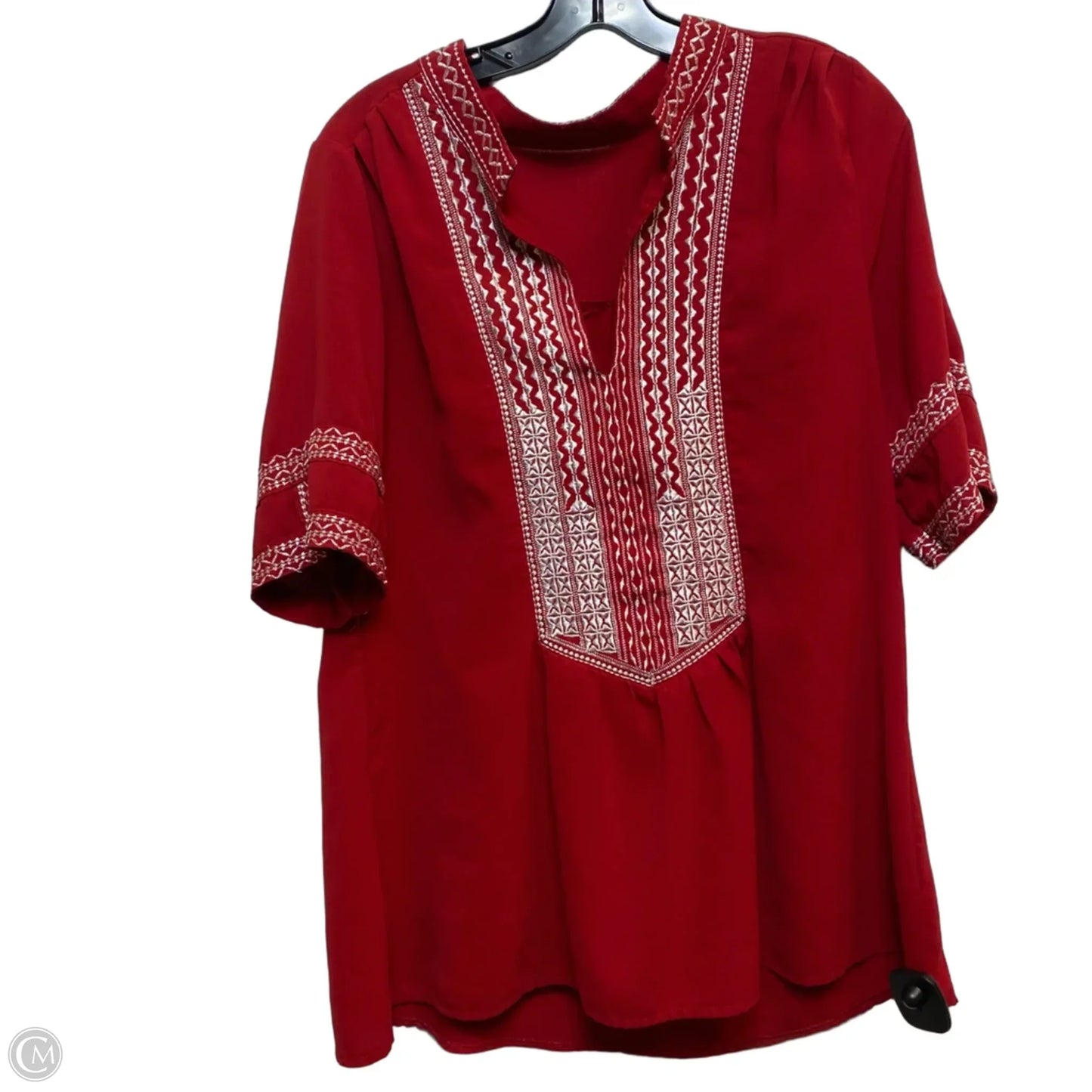 Top Short Sleeve By Cmf In Red, Size: M