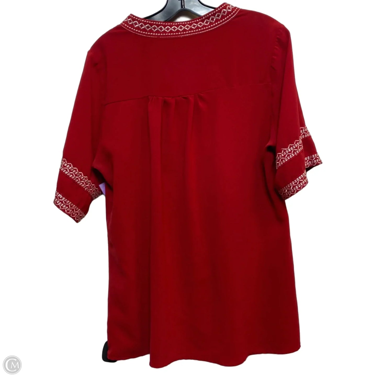 Top Short Sleeve By Cmf In Red, Size: M