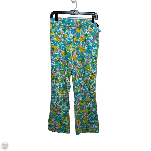Pants Cropped By Zara In Blue & Green, Size: S