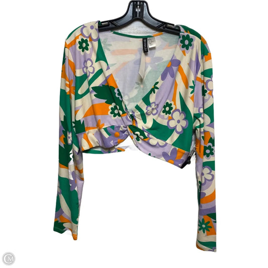 Top Long Sleeve By Divided In Green & Purple, Size: Xl