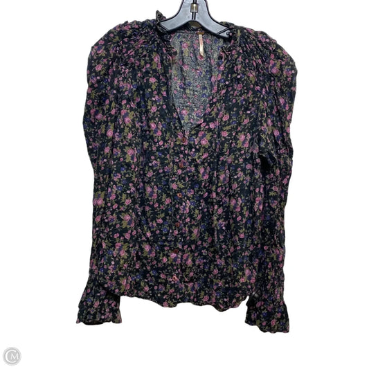 Top Long Sleeve By Free People In Black & Purple, Size: M