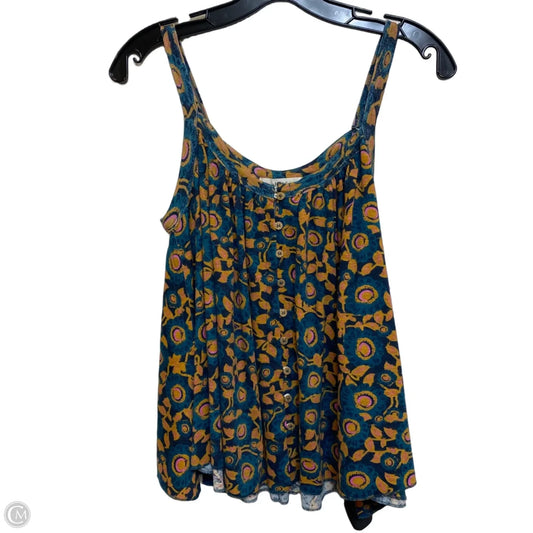 Top Sleeveless By Natural Life In Blue & Yellow, Size: Xs