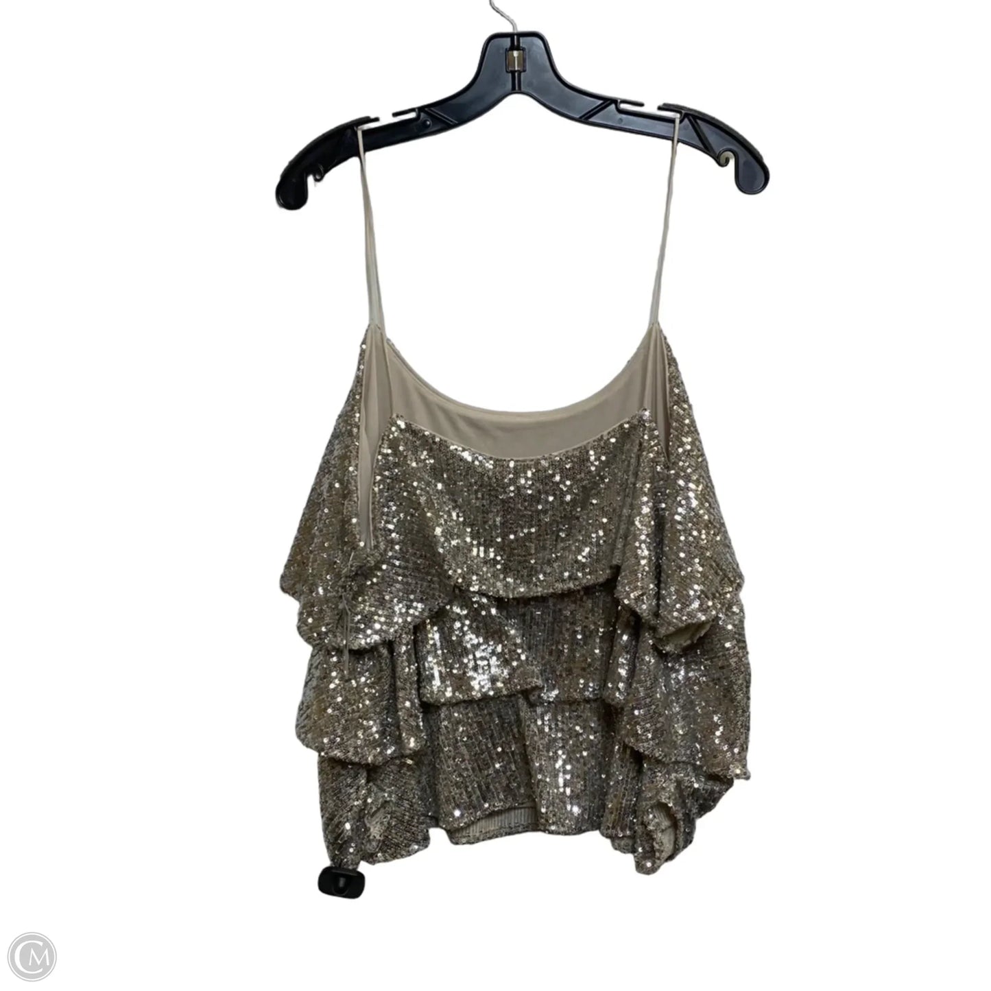 Top Sleeveless By Express In Silver & Tan, Size: Xl
