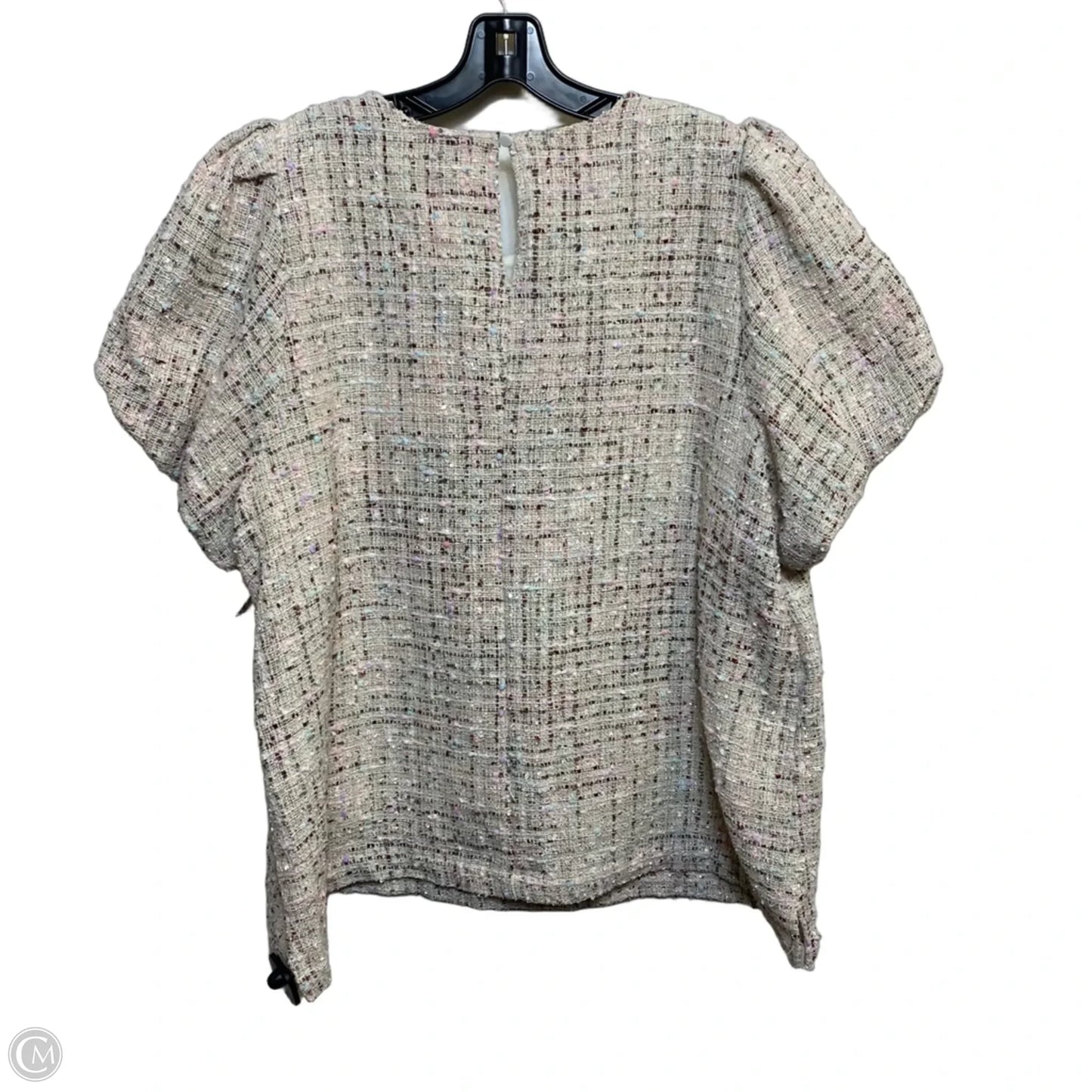 Top Short Sleeve By Crown And Ivy In Cream & Pink, Size: Xxl