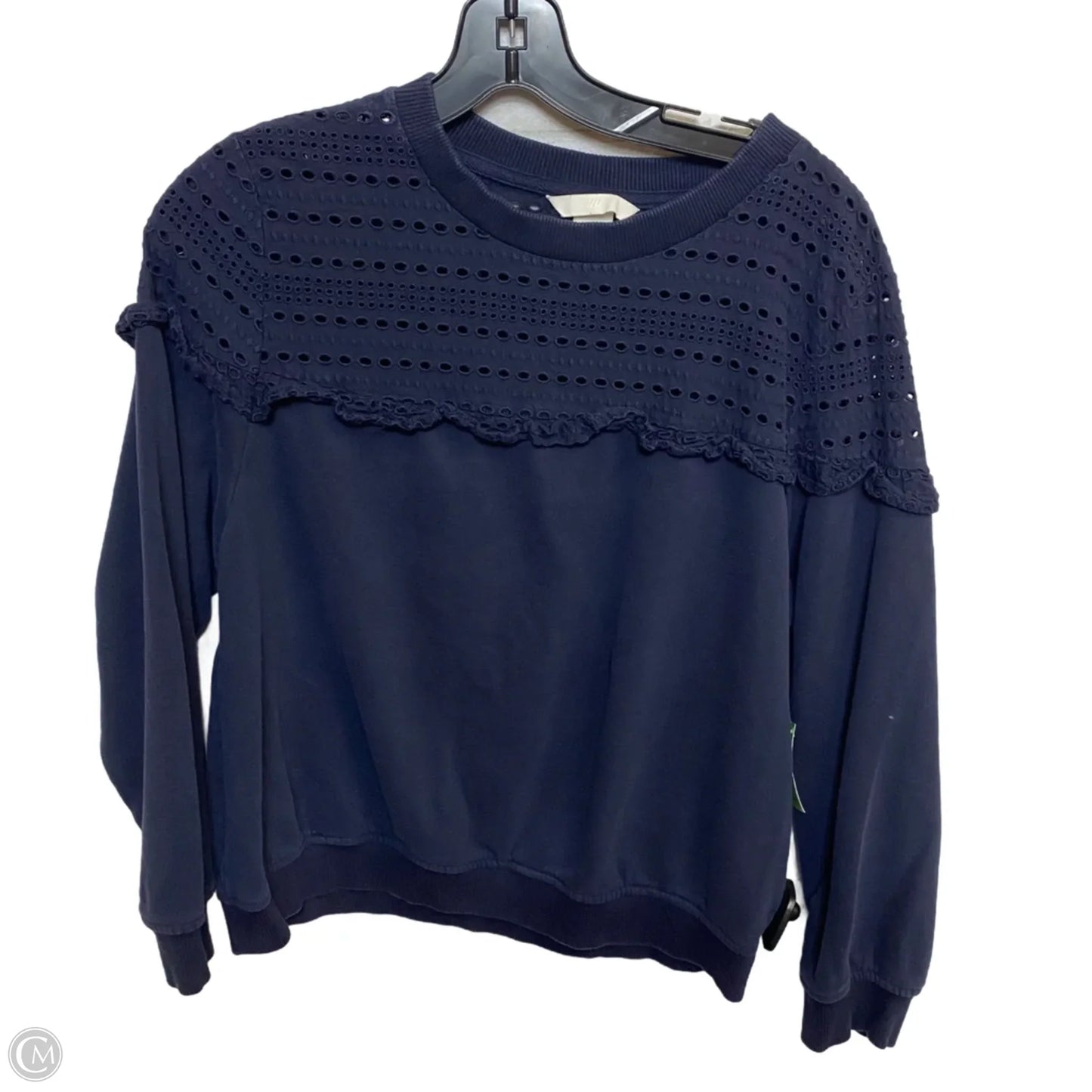 Top Long Sleeve By H&m In Navy, Size: M