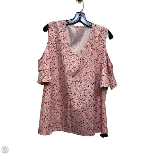 Top Sleeveless By Cmf In Red & White, Size: Xxl