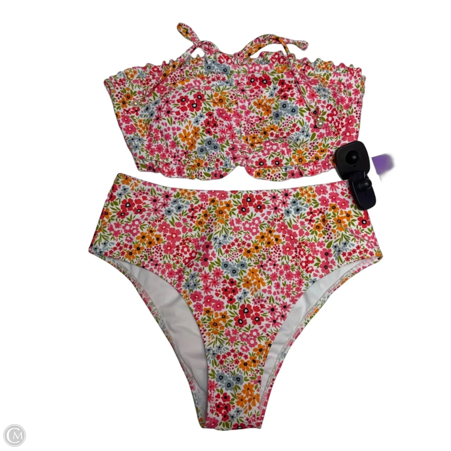 Swimsuit 2pc By Shein In Pink & White, Size: S