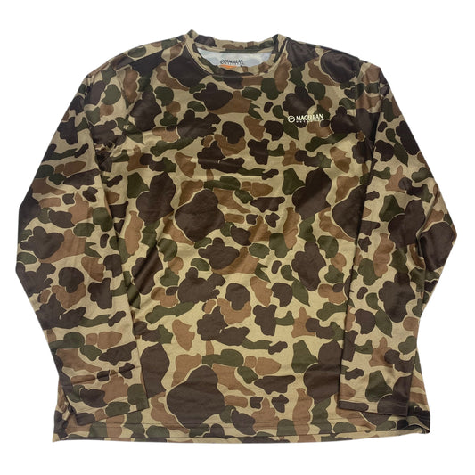 Athletic Top Long Sleeve Crewneck By Magellan In Camouflage Print, Size: L