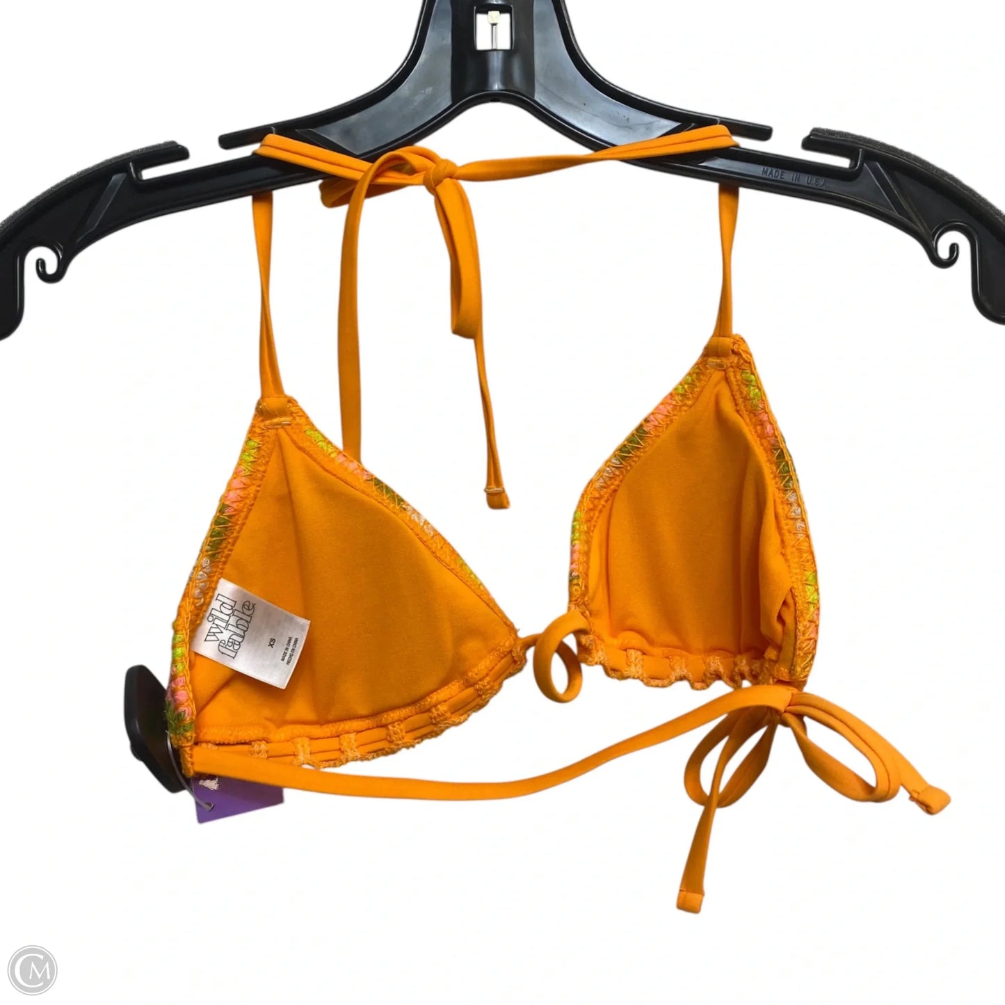 Swimsuit Top By Wild Fable In Green & Orange, Size: Xs