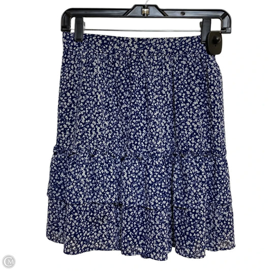 Skirt Mini & Short By J. Crew In Blue & White, Size: Xxs