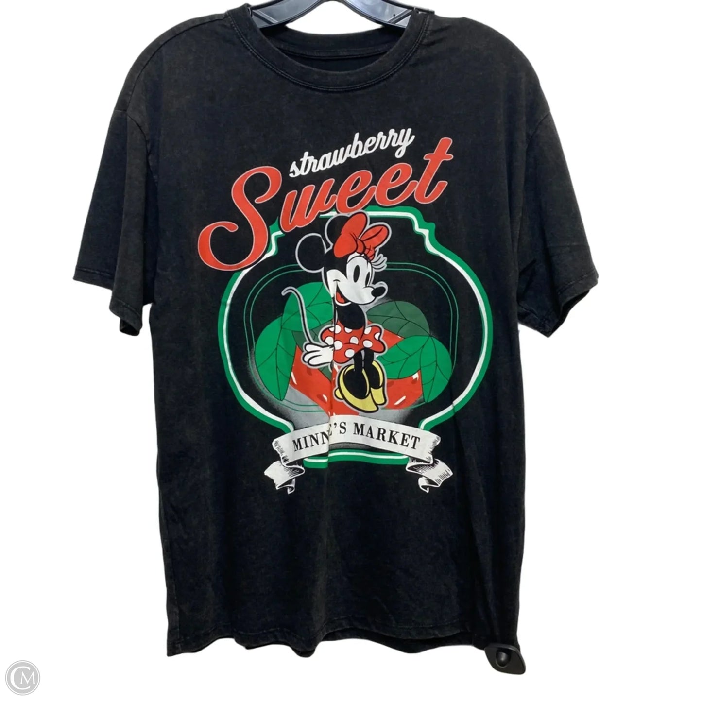 Top Short Sleeve By Disney In Grey, Size: M