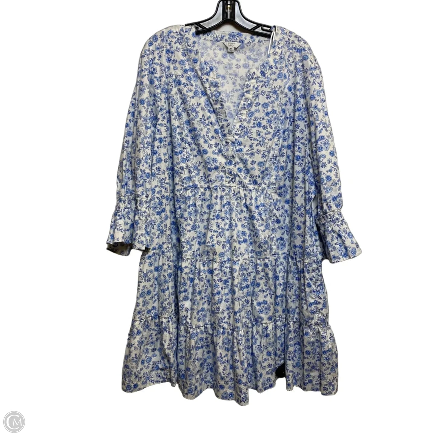Dress Casual Short By Crown And Ivy In Blue & White, Size: 4x