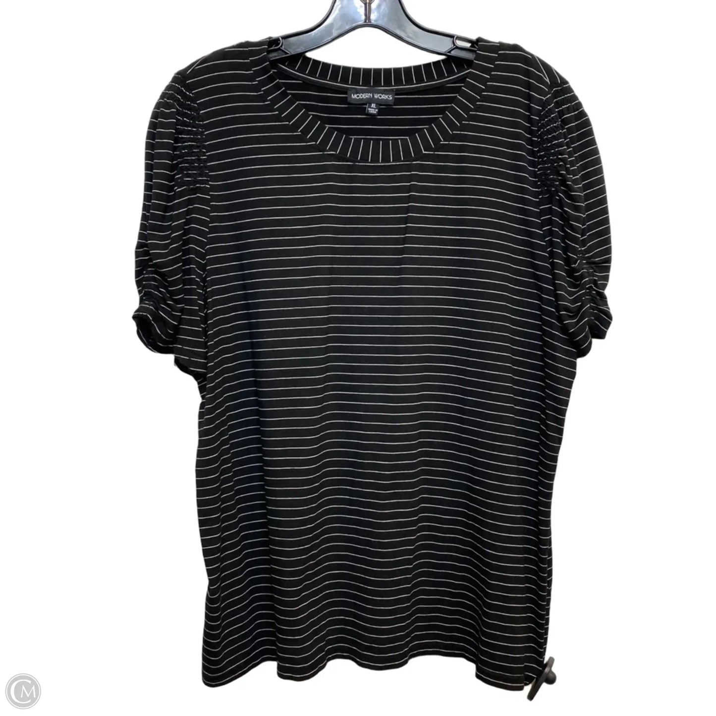 Top Short Sleeve By Modern Works In Black, Size: Xl