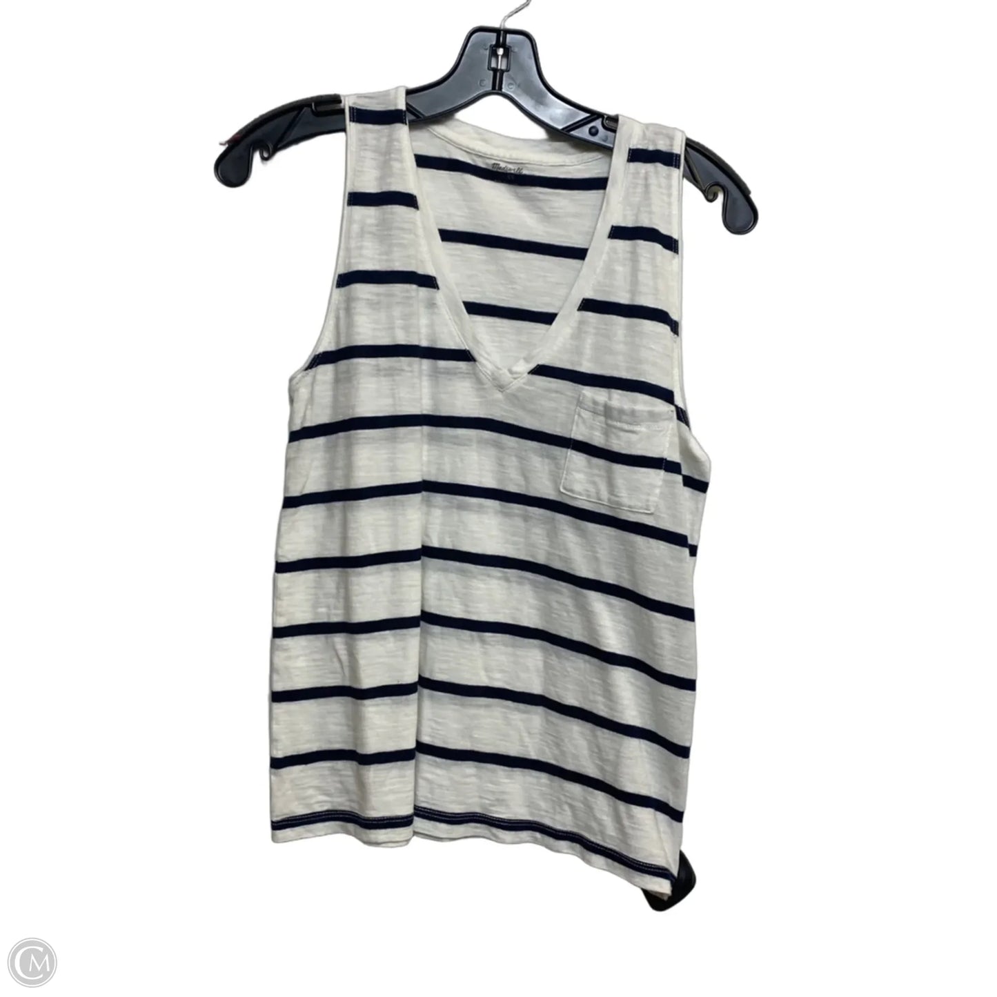 Top Sleeveless By Madewell In Blue & White, Size: Xs