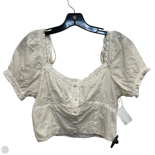 Top Short Sleeve By Forever 21 In Cream, Size: S