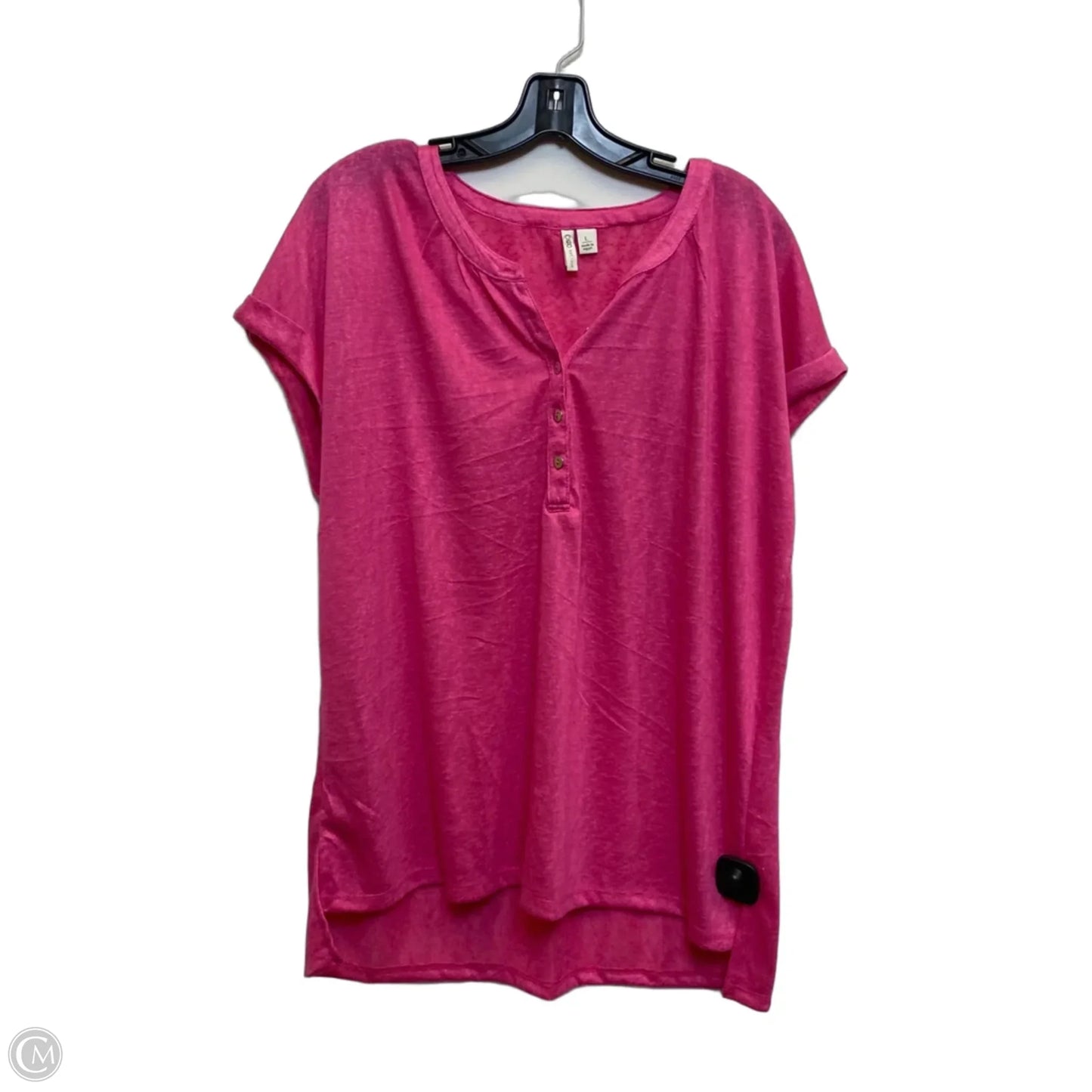 Top Short Sleeve By Cato In Pink, Size: L