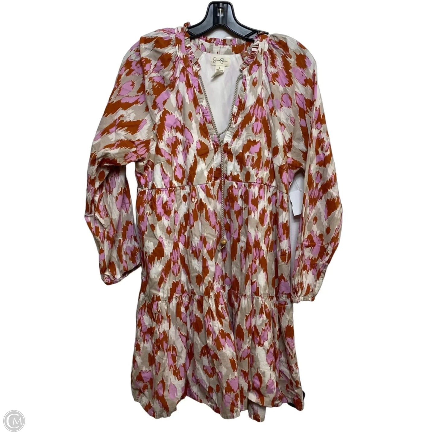 Dress Casual Short By Jessica Simpson In Brown & Pink, Size: L