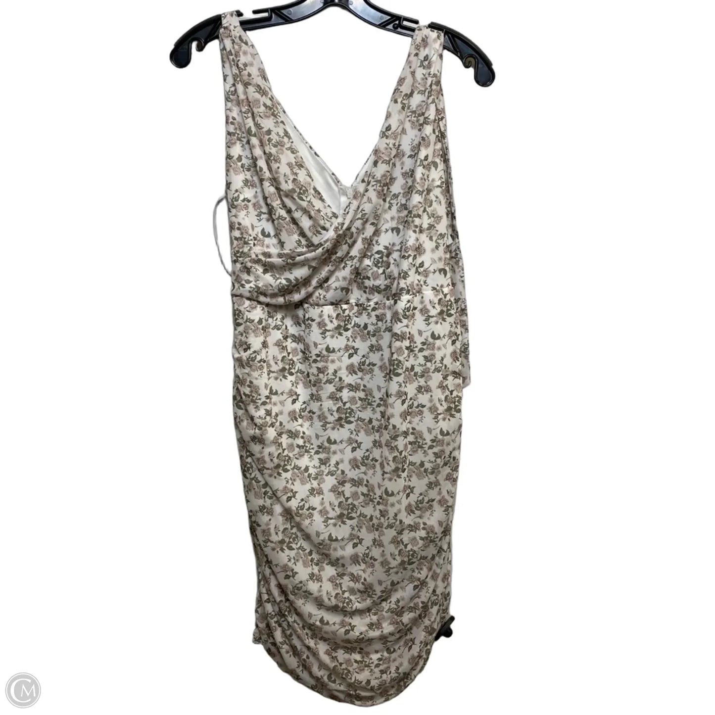 Dress Casual Short By Pretty Little Thing In Cream & Green, Size: L