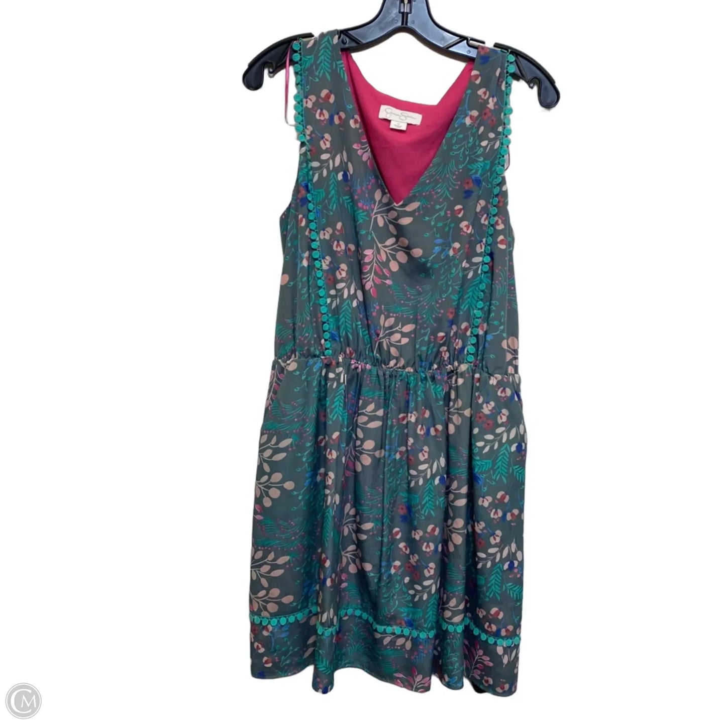 Dress Casual Short By Jessica Simpson In Blue & Grey, Size: L