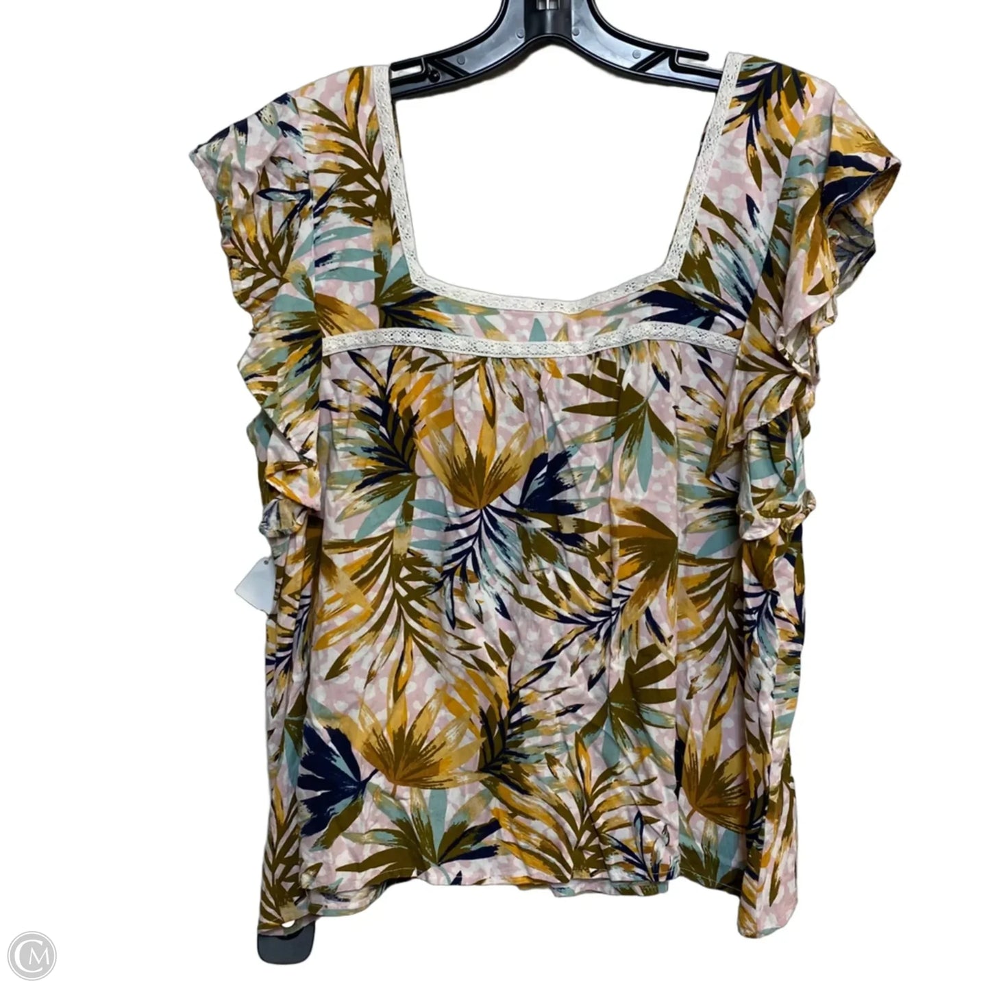 Top Sleeveless By Jessica Simpson In Pink & Yellow, Size: L