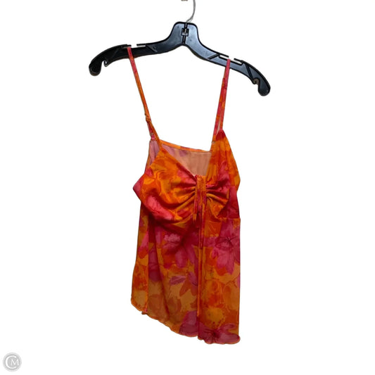 Top Sleeveless By Shein In Orange & Pink, Size: S