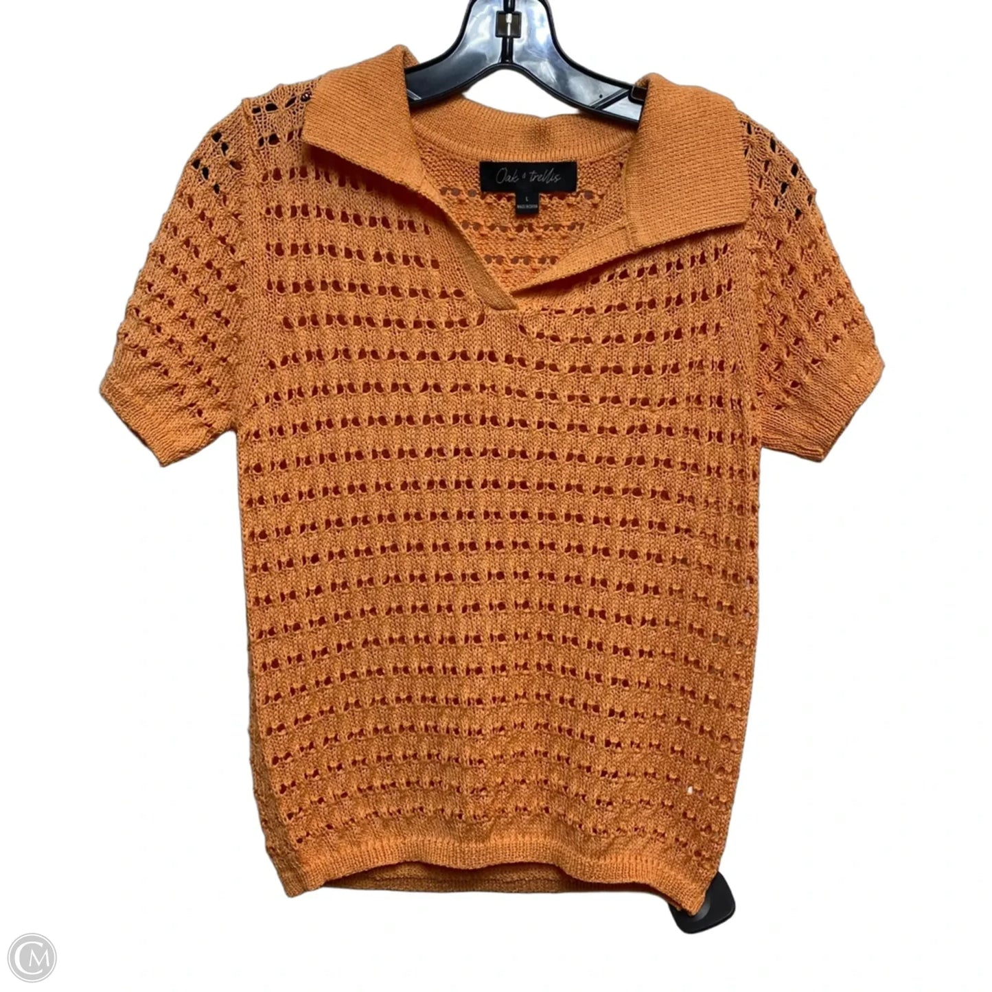 Top Short Sleeve By Oak & Trellis In Orange, Size: L