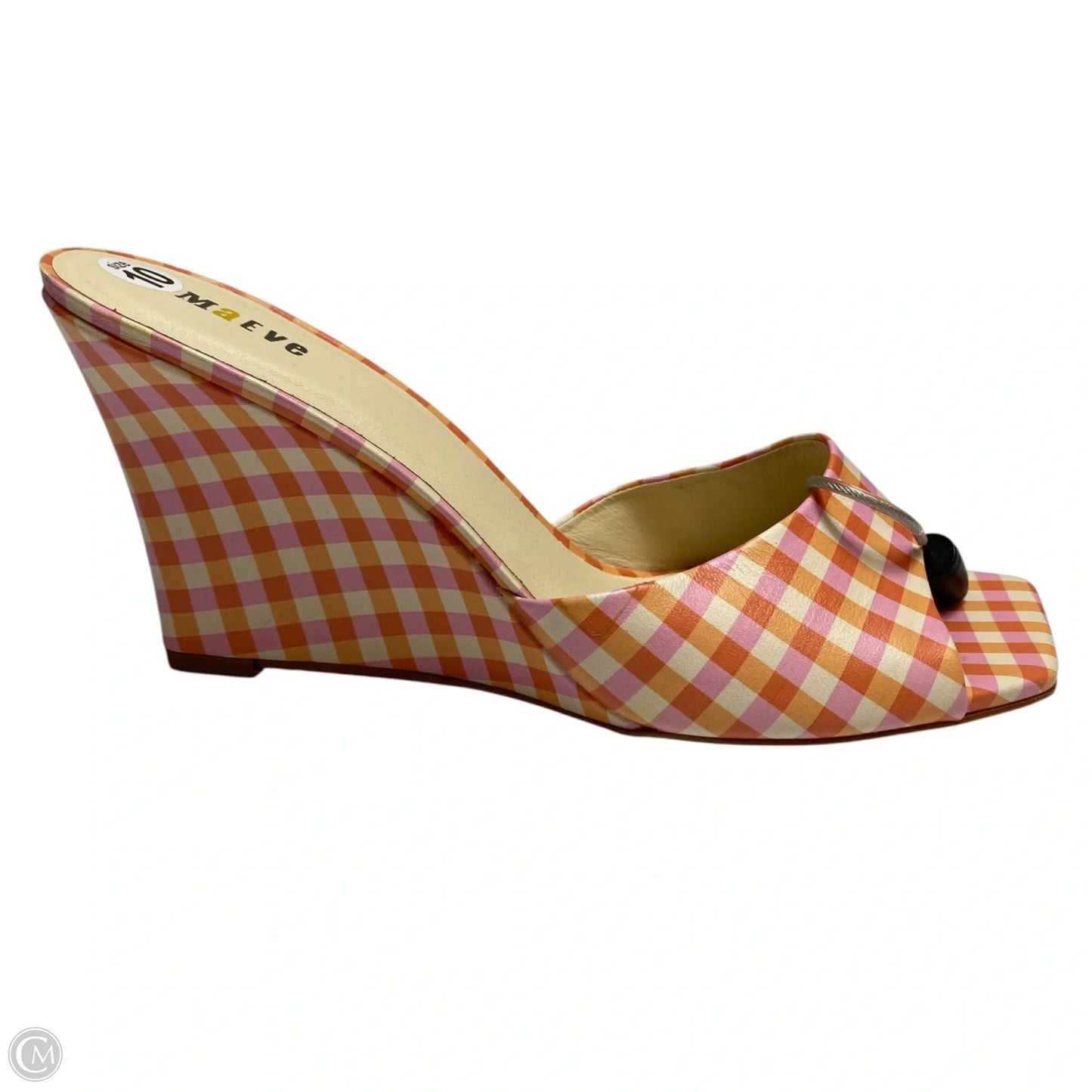 Sandals Heels Wedge By Maeve In Orange & Pink, Size: 10