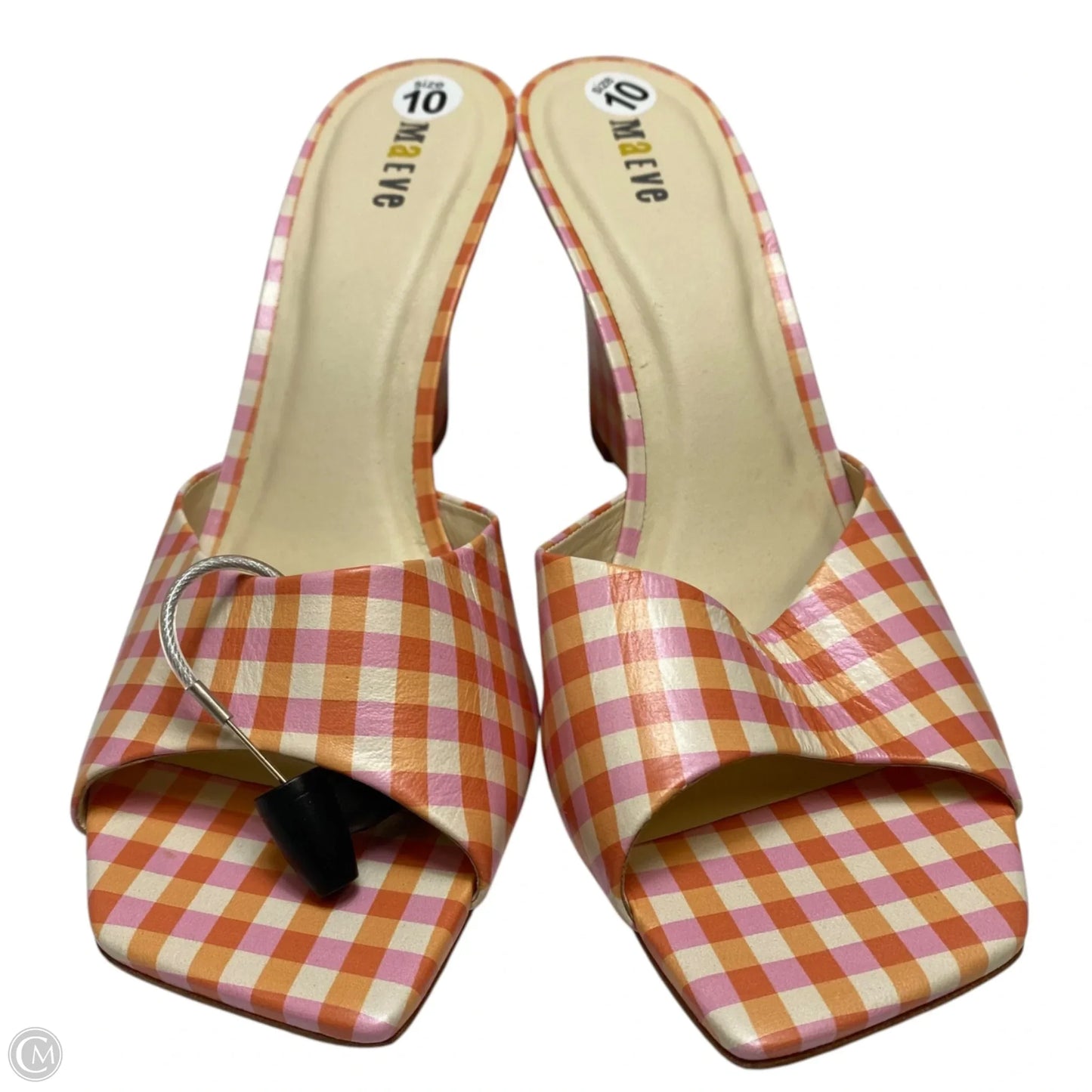 Sandals Heels Wedge By Maeve In Orange & Pink, Size: 10