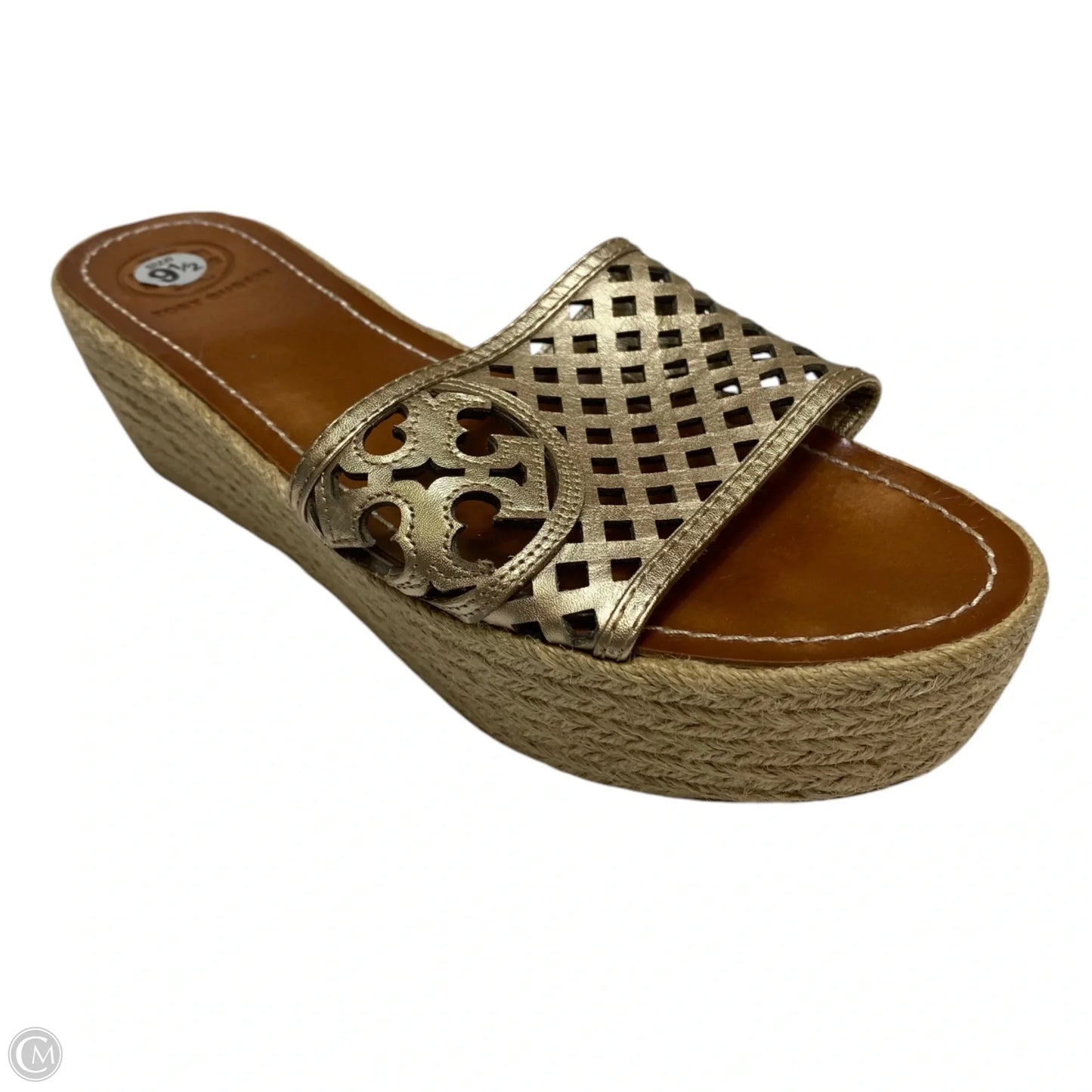 Sandals Designer By Tory Burch In Gold, Size: 9.5
