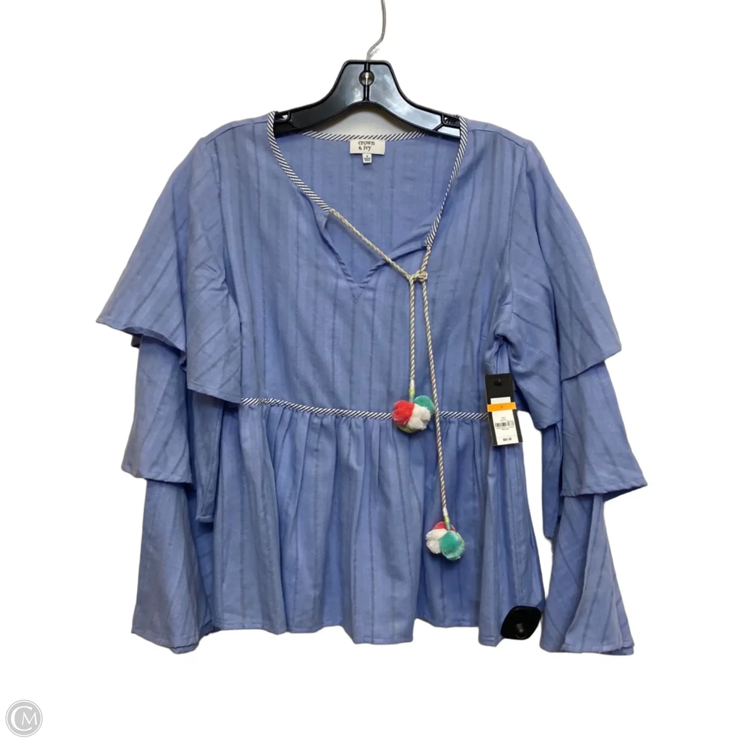 Top Long Sleeve By Crown And Ivy In Blue, Size: S