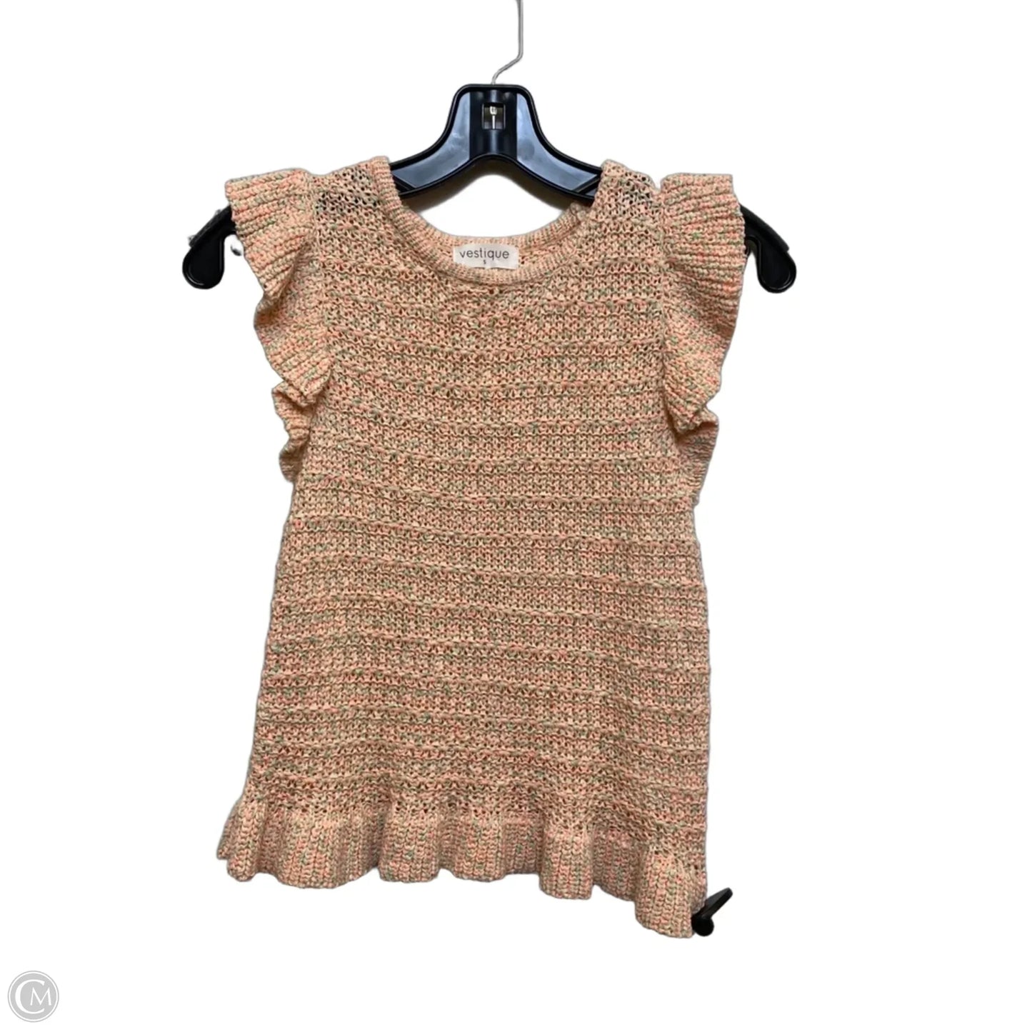 Top Sleeveless By Vestique In Green & Orange, Size: S