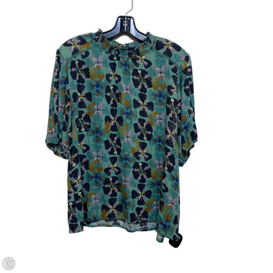 Top Short Sleeve By Knox Rose In Green, Size: L
