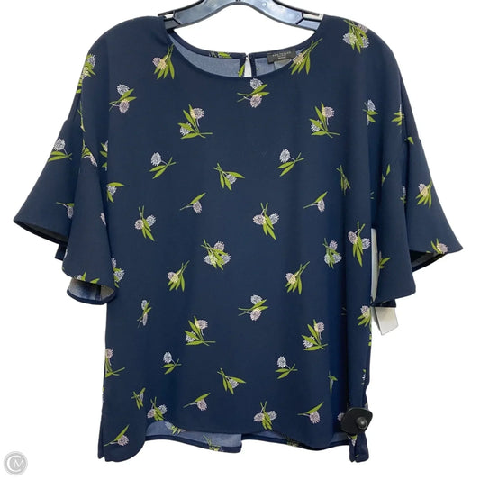 Top Short Sleeve By Ann Taylor In Navy, Size: Lp
