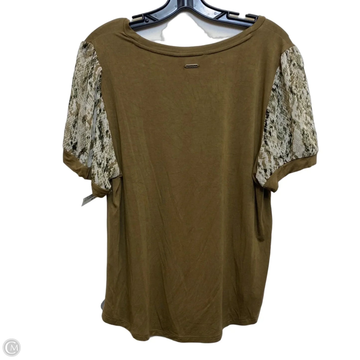 Top Short Sleeve By Dkny In Green, Size: L