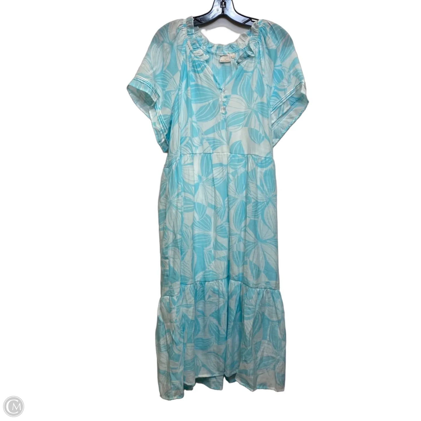 Dress Casual Midi By Sharagano In Blue, Size: Lp