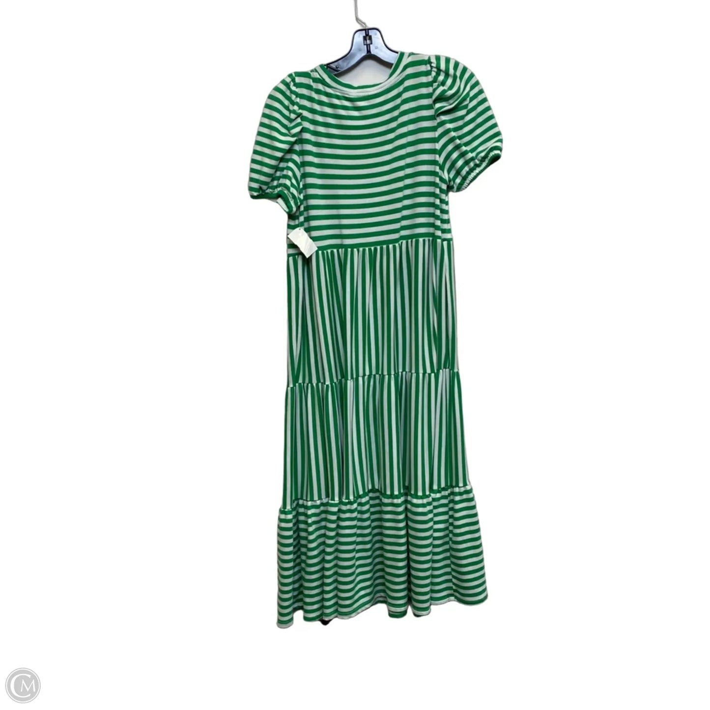 Dress Casual Midi By Crown And Ivy In Green & White, Size: S