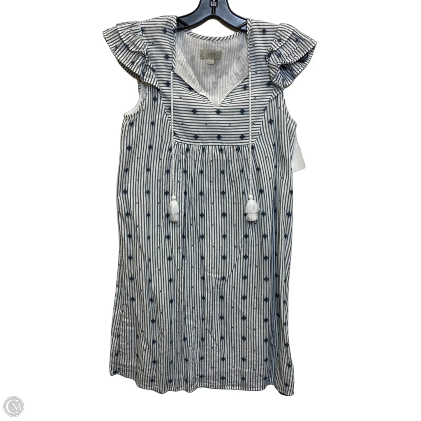 Dress Casual Short By Loft In Blue & White, Size: Xs