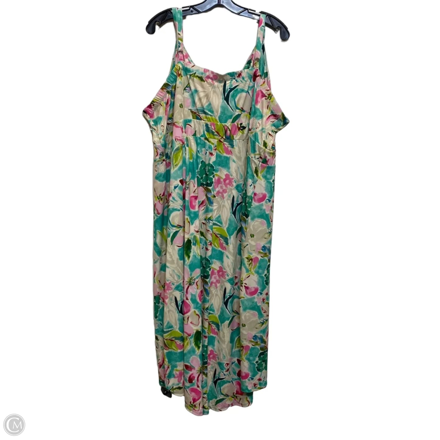 Dress Casual Midi By Torrid In Green & Pink, Size: S