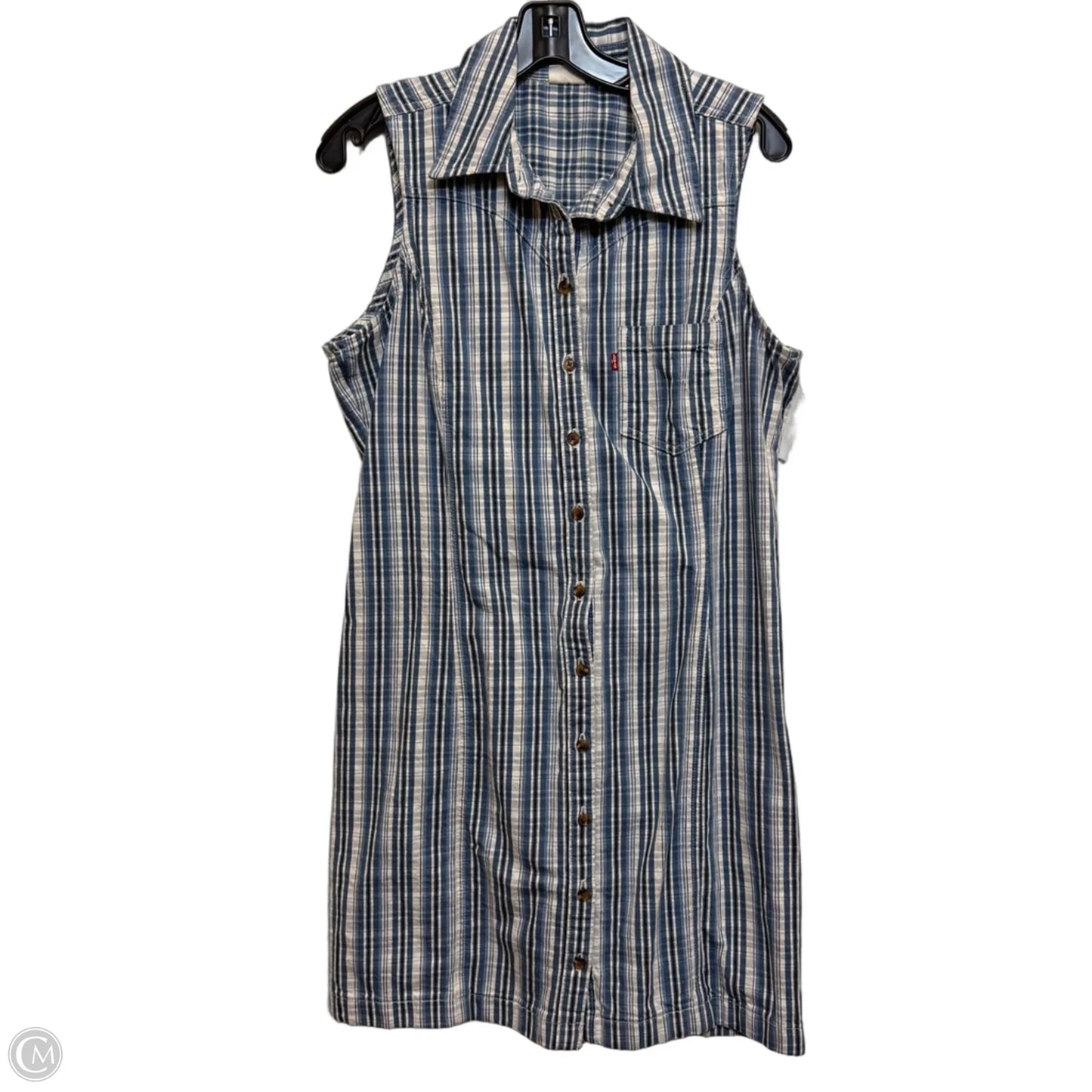 Dress Casual Short By Levis In Blue Denim, Size: L