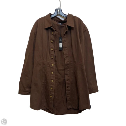 Dress Casual Short By Fashion Nova In Brown Denim, Size: 2x