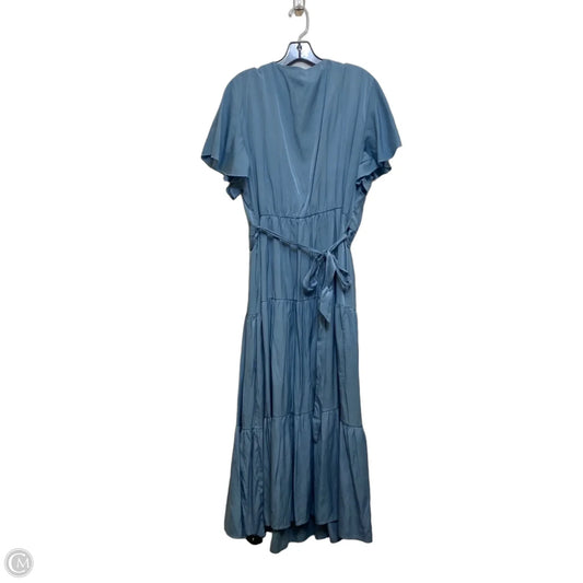 shein linen dresses Dress Casual Maxi By Shein In Blue & White, Size: 2x