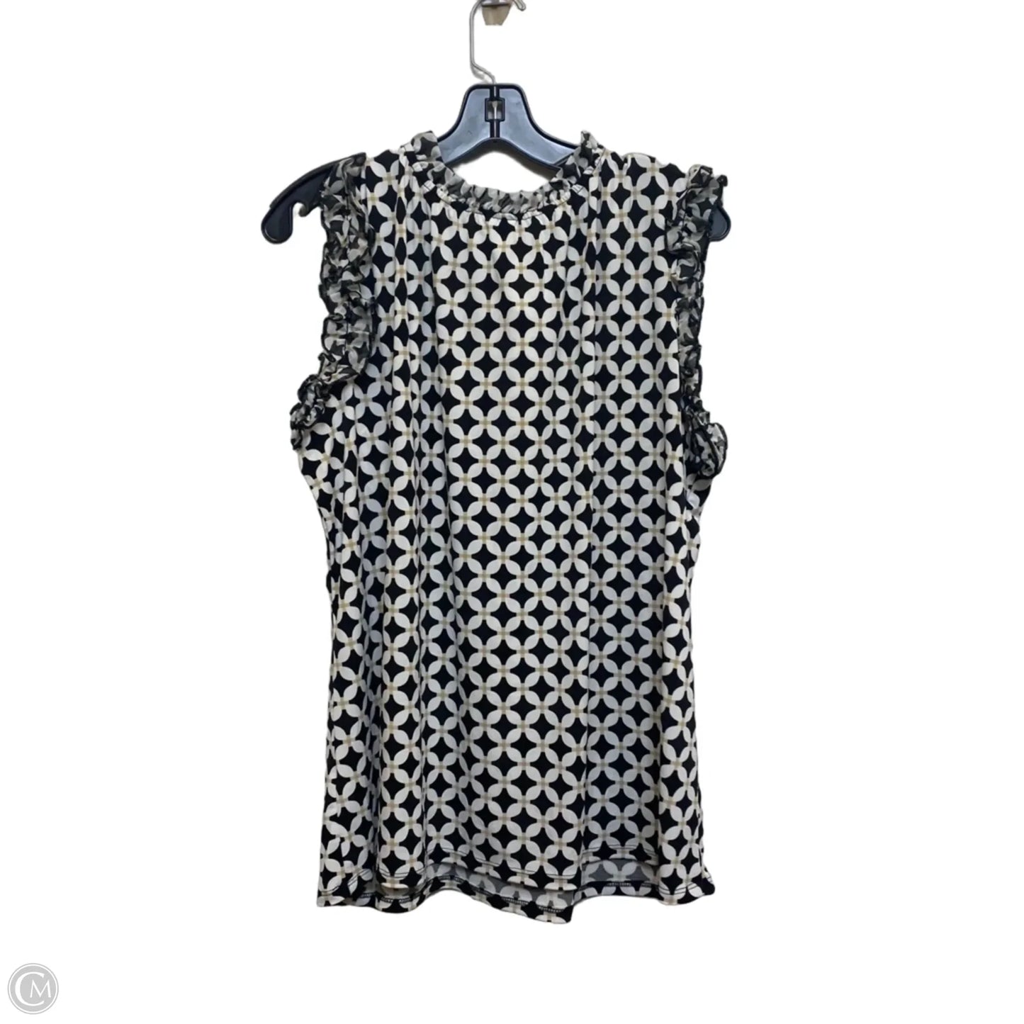 Top Sleeveless By Ny Collection In Black & White, Size: 1x