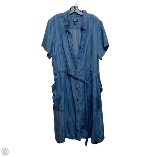 Dress Casual Midi By Lands End In Blue Denim, Size: 2x