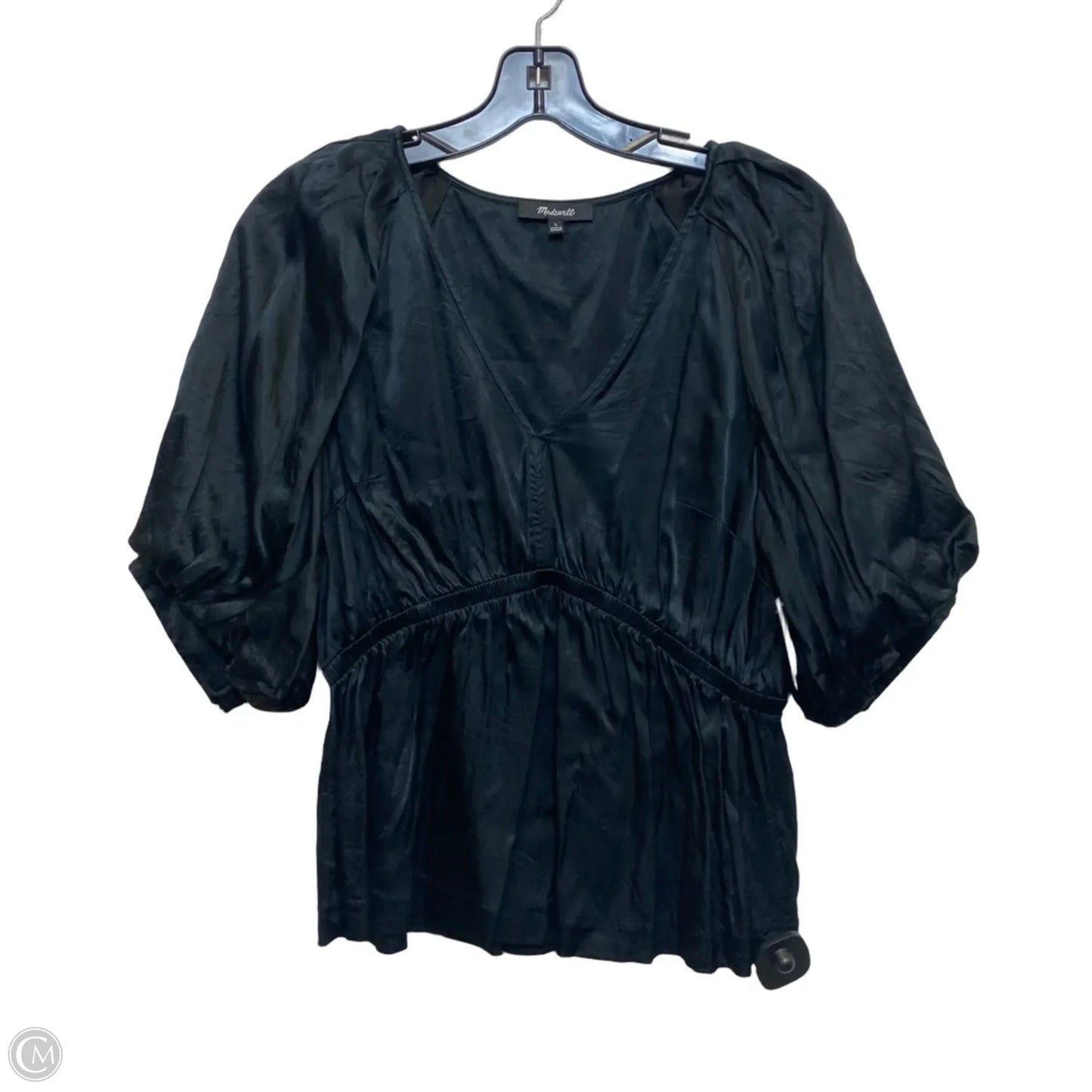 Blouse Short Sleeve By Madewell In Black, Size: L