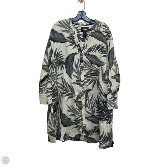 Top Long Sleeve By Tahari In Black & Cream, Size: Xl
