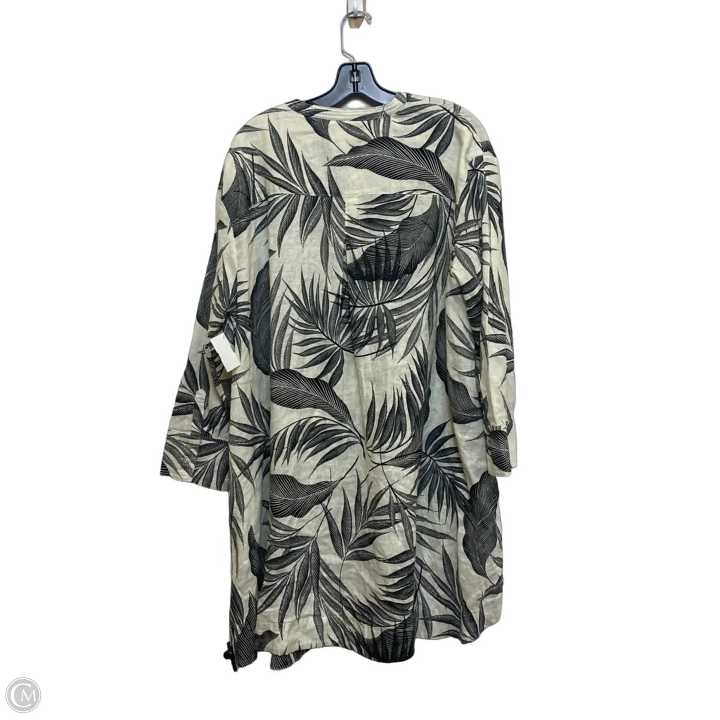 Top Long Sleeve By Tahari In Black & Cream, Size: Xl